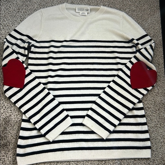 Kate Spade Broome Street Heart Patch Striped Sweater, XS - Picture 3 of 15